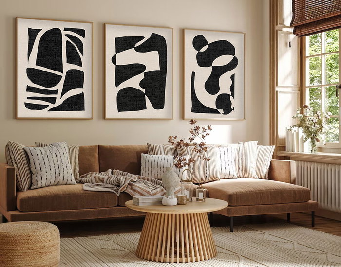 Wallity Huhu201 - Set de 3 Pinturas Decorativas en MDF de 35 x 50 cm